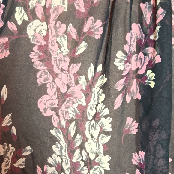 BCBGMAXAZRIA Amber Strapless Floral Print Sheer Contrast Gown | Size 2 - Picture 12 of 17